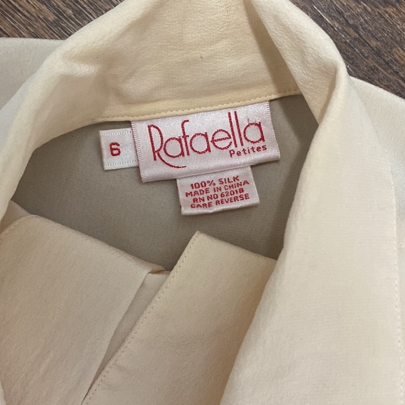 RAFAELLA PETITES 100% SILK BUTTON UP LONG DOLMAN SLEEVE CROSSOVER HIDDEN BUTTON - Picture 7 of 10